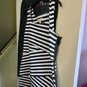 Michael Kors black and white striped dress sz 14
